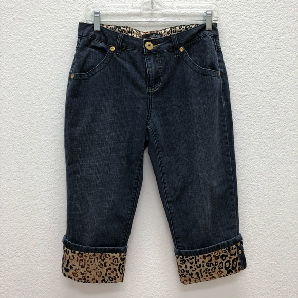 Willi Smith Denim - Willi Smith Cropped Capri Animal print denim pants